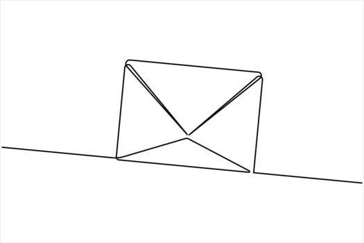 One line art paper envelope continuous line art. one line Email message post letter send illustration design outline vector