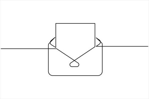 Single line art paper envelope continuous line art. one line Email message post letter send illustration design vector