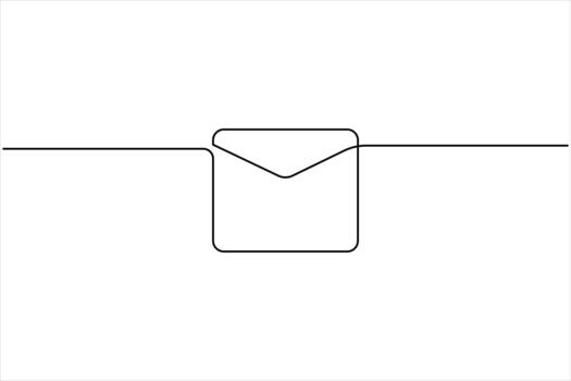 One line art paper envelope continuous single line art. Email message post letter send illustration design vector