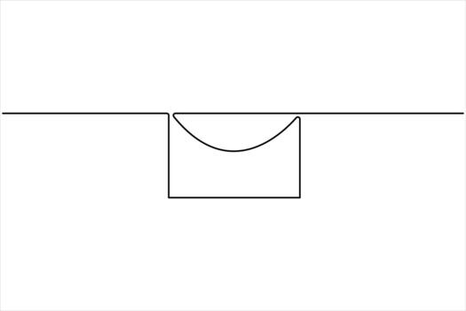 Single line art paper envelope continuous single line art. Email message post letter send illustration design vector