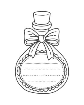 magia poción matraz con arco niños memorándum Nota marco vector