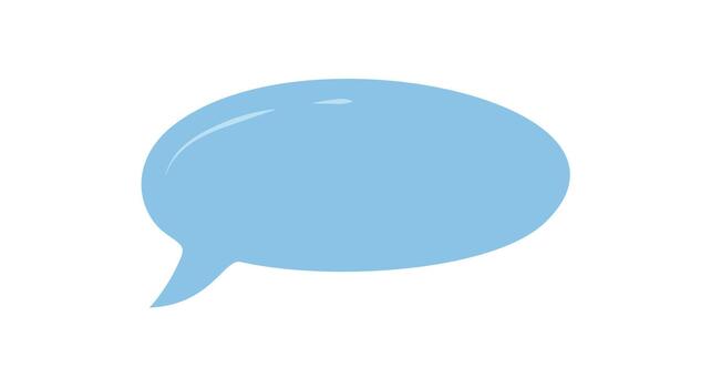 Fluid blue speech bubble sticker in hand drawn style. Circle chat textbox for conversation or message. Dialogue and comment symbol for social media communication concept. vector