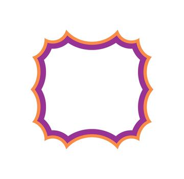 Groovy rectangle border with wavy outline and scallop edge in retro y2k style. Graphic frame element uses bold line, decorative background, and modern abstract form for trendy creative art. vector