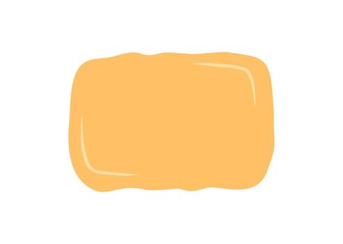 Hand drawn rectangle with squiggle frame as orange sticker badge and playful patch. Organic wavy background and blob with space for text in creative media or modern template. vector