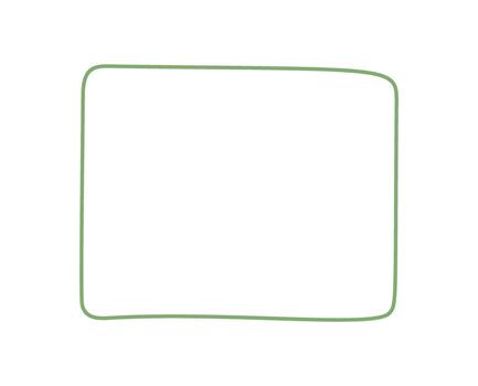 Hand drawn green frame with organic rectangle outline forms a unique text card. This border and label style creates a clean background, ideal as graphic card or modern label element. vector