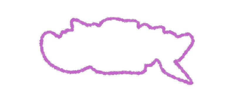 tiza garabato globo formas un nube contorno. habla burbuja y mensaje forma añadir hablar y charlar, sugerencia comunicación. Violeta circulo acento, claro gráfico estilo, ideal para creativo burbuja vector