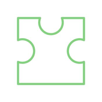 Flat silhouette outline of jigsaw puzzle piece. Iconic puzzle shape for game and boardgame fun. Concept for childrens toys and table activity in minimalist graphic style. vector