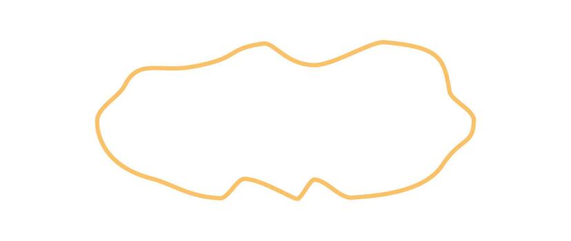 Organic squiggle frame with hand drawn outline creates an irregular shape. This template offers a bold border and blob background for modern text layouts or creative rectangle label concepts. vector