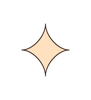 Groovy retro beige abstract sticker with funky pop symbol style. Groovy element and y2k shape add flat, modern accent as a cool and trendy patch for pop art or vintage badge decor. vector