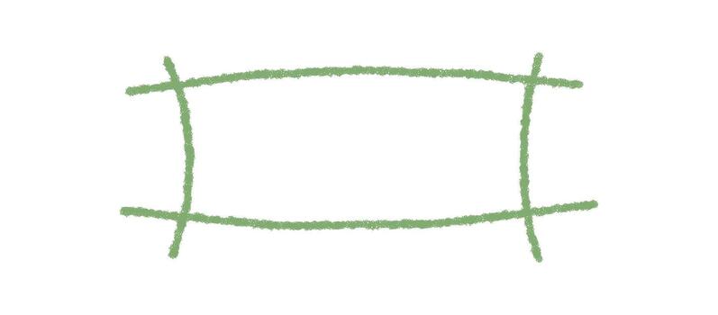 Green crayon rectangle frame with rough contour and box border. Quote graphic with background, template for label and creative element border or text design. vector