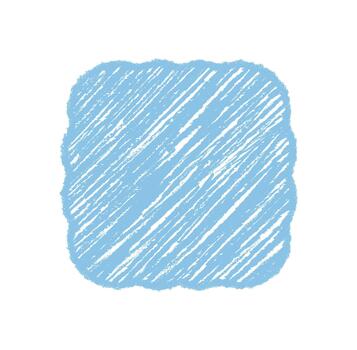 Groovy blue rectangle shape with wavy crayon border and retro chalk sketched style. Blue sketched rectangle with graphic frame and subtle y2k shading, artistic background for modern graphic use. vector