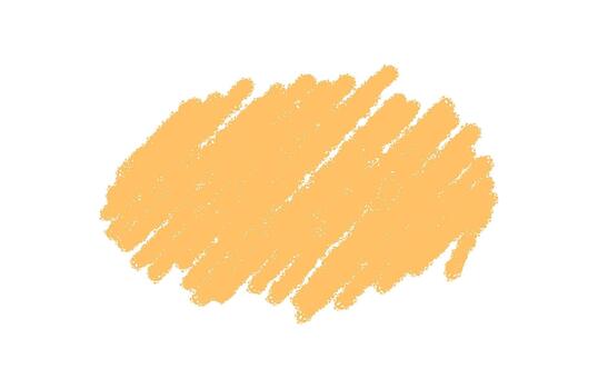 Handdrawn crayon oval box with orange scribble and text highlight. Sketch badge shape and label form blend with background as playful circle banner for creative projects. vector