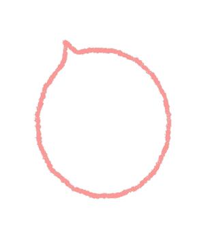 mano dibujado habla globo con tiza contorno y redondo orgánico circulo forma. diálogo burbuja y charla caja de texto icono como amable rosado gráfico. rectángulo formar curvas añadir suave mensaje enfocar, Perfecto para vector