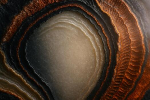 Colorful geological patterns showing layers of agate stone with smooth textures and warm tones in natural light photo
