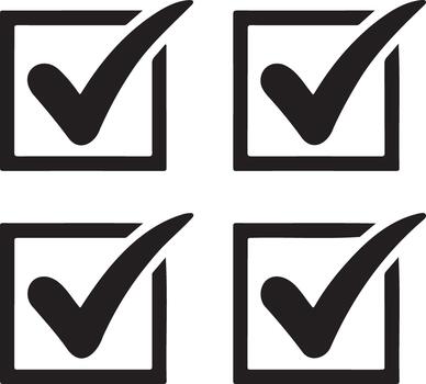 Four checked boxes representing completion or agreement vector
