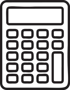 sencillo línea Arte icono de un básico calculadora vector