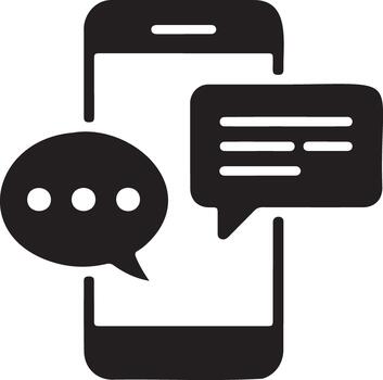 Smartphone with chat bubbles icon for messaging and communication vector