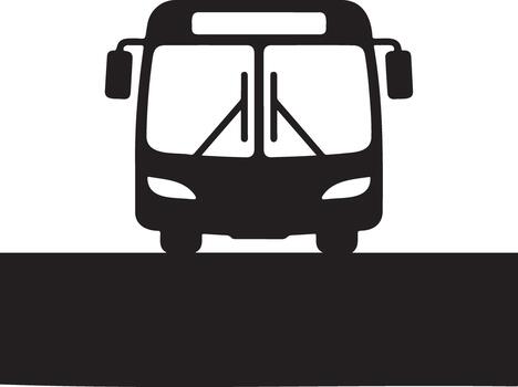 Stylized silhouette of a modern bus front view vector