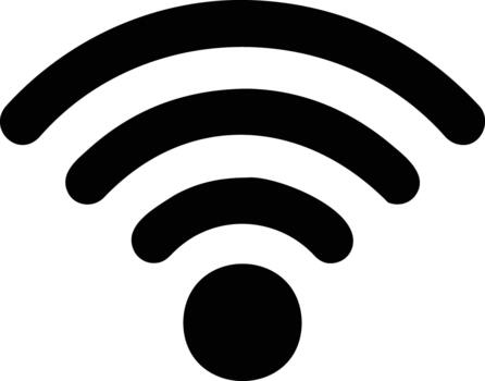 Transparent Background Wi-Fi Signal Icon in Simple Design vector