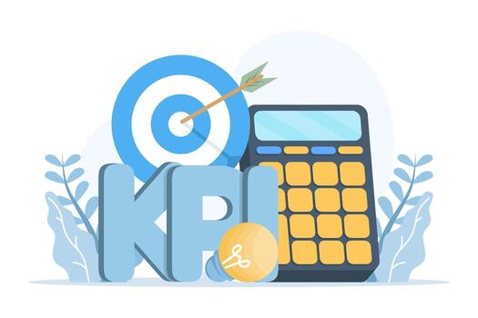 Key performance indicators, KPI concept, representing business metrics, technical measurement, performance tracking, and data-driven evaluation for growth and efficiency. vector