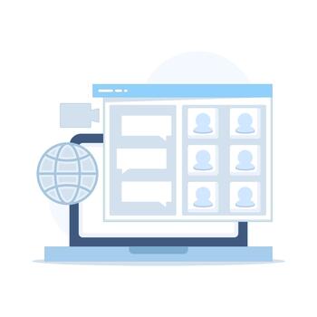 negocio discusión y comunicación , reunión o charlar, grupo diálogo, mensajes intercambiado, habla burbujas, profesional socios interacción, colaborativo concepto. vector