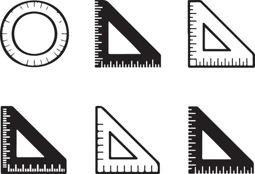 conjunto de dibujo herramientas incluso un circulo y varios conjunto cuadrícula vector
