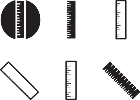 Collection of rulers and measuring tools in various orientations vector
