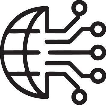 digital red globo icono representando global conectividad vector