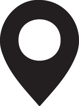 Simple transparen location pin icon with white circle center vector