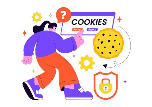 Person considering cookie acceptance options vector