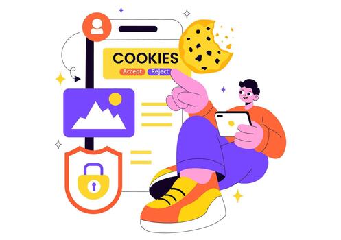 Cookies consent user interface illustration vector