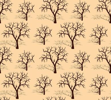 Seamless background with trees. vector