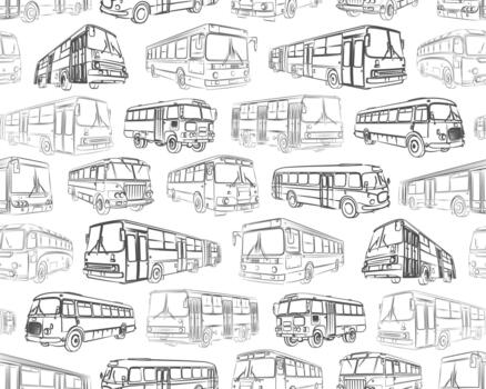 Seamless background with bus. vector