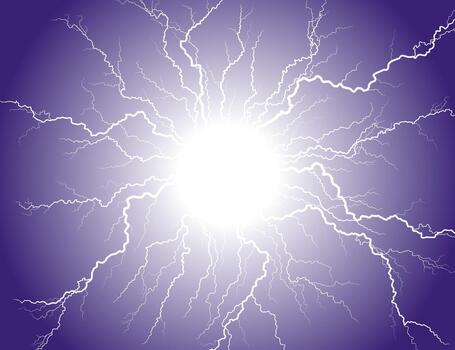 Lightning in the night. vector