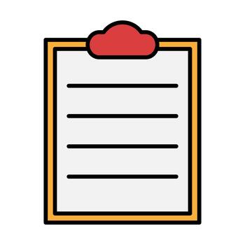 Paper Board Badge in Flat Colored Style for Notes, Presentation, and Office Learning Tools vector