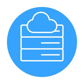 Server Cloud Badge in Flat Colored Style Representing Online Storage and Modern Data Hosting vector