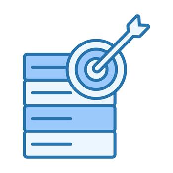 Server Target Badge in Flat Colored Style for Precision Data and System Focus vector