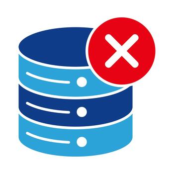 Database Delete Flat Colored Icon for Removing Data Records vector