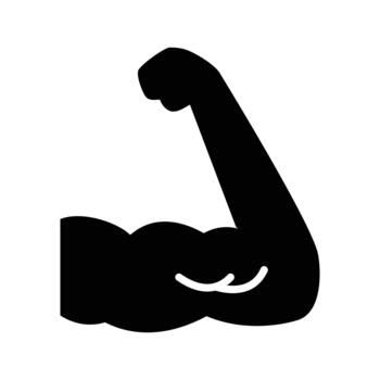 Solid Muscle Icon Design vector