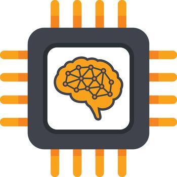 Machine Learning Processor with Internal Neural Network Icon vector