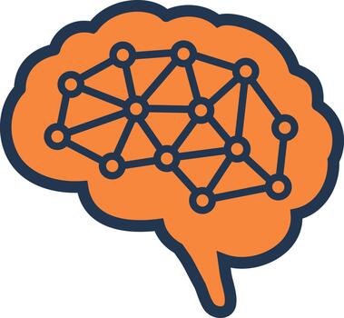 Artificial Intelligence Neural Network Brain Icon vector