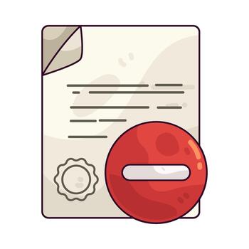 Legal Document with Red Delete vector