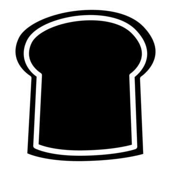 Bread flat icon. black symbol. Pictogram is isolated on a white background. Designed for web and software interfaces. vector
