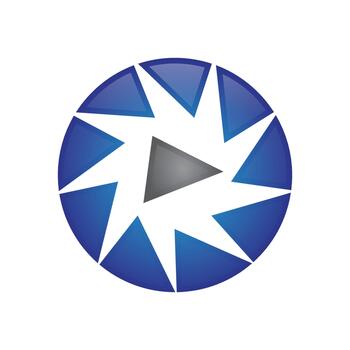 button play logo icon template version three vector