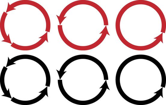 Circular Arrow Loop Set for Process, Cycle, and Flow Concepts vector