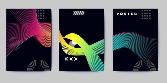 Abstract geometric background with vibrant gradient waves design for poster art vector