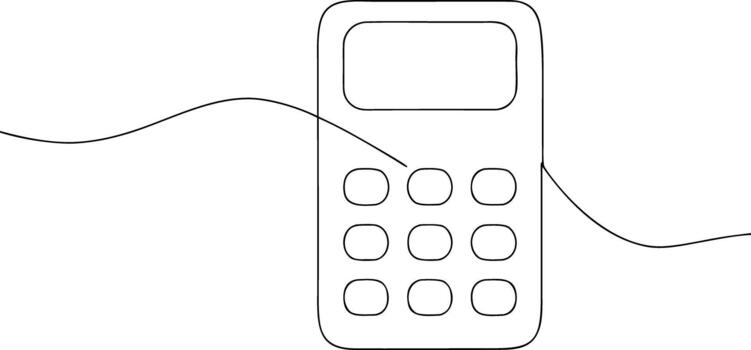 sencillo negro línea dibujo de un calculadora dispositivo tecnología vector