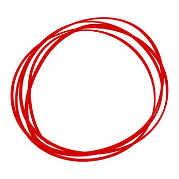 Hand drawn red circle marker scribble on white background for emphasis and highlighting important information in presentations and documents vector