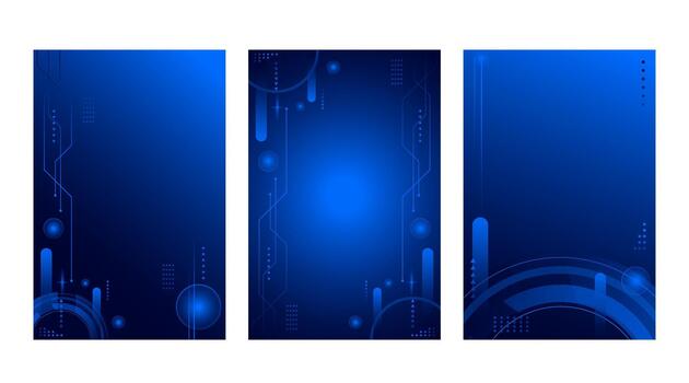 Abstract Gradient Geometric Blue Technology Background Template with Futuristic Digital Shapes vector
