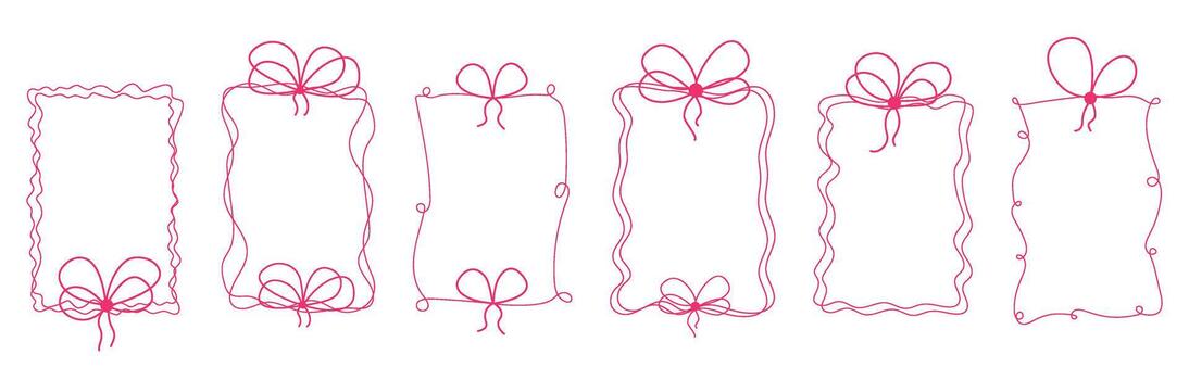 mano dibujado caprichoso marcos con arcos conjunto vector